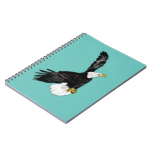 Bald Eagle Flying Notebook - Your Colours - Text