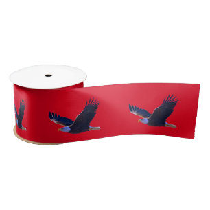 Bald Eagle Flying Satin Ribbon