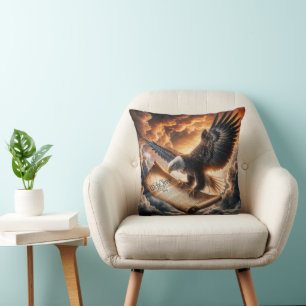 Bald Eagle Flying With US Constitution Cushion