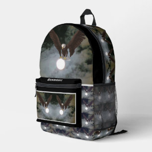 Bald Eagle Full Moon Fantasy Personalised Printed Backpack
