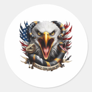 Bald Eagle Gadsden Snake Combo2 Classic Round Sticker