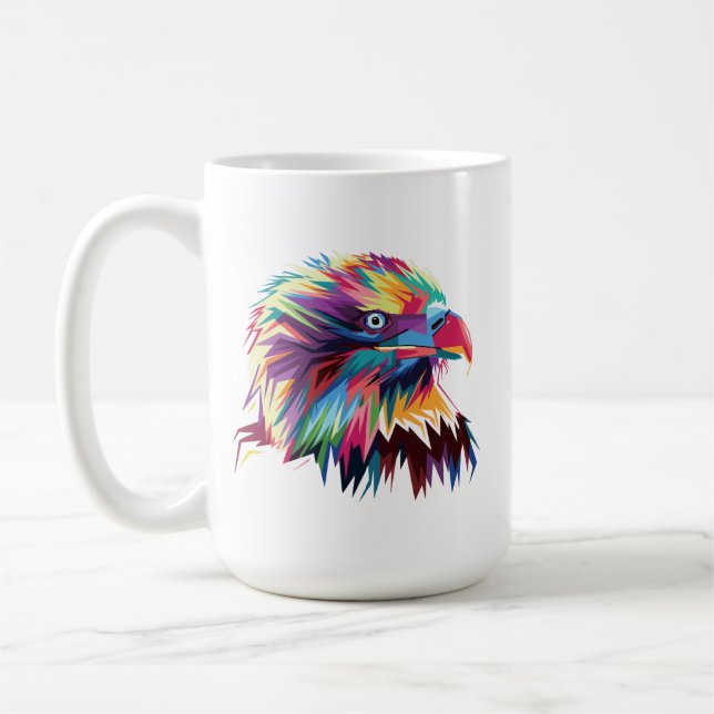 Bald Eagle Geometric Prismatic Design-80590 Coffee Mug (Left)