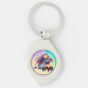 Bald Eagle Geometric Prismatic Design-80590 Key Ring