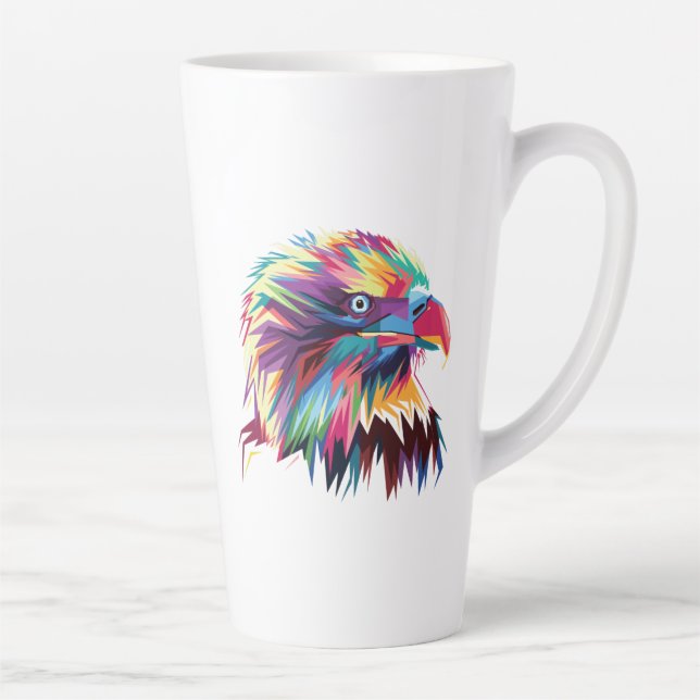 Bald Eagle Geometric Prismatic Design-80590 Latte Mug (Right)
