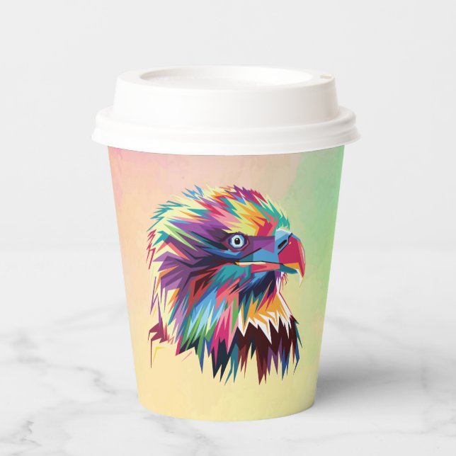 Bald Eagle Geometric Prismatic Design-80590 Paper Cups (Front)