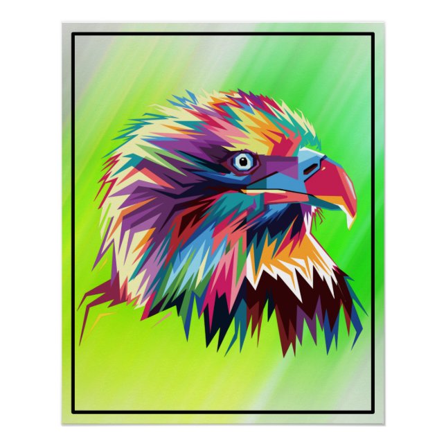 Bald Eagle Geometric Prismatic Design-80590 Poster (Front)
