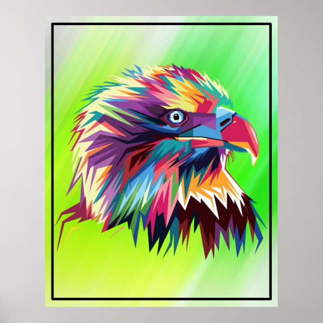 Bald Eagle Geometric Prismatic Design-80590 Poster (Front)