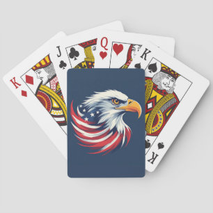 Bald Eagle Gift for Him – USA Patriotic Artwork Playing Cards