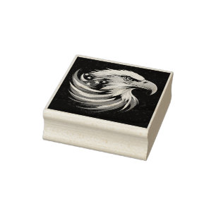 Bald Eagle Gift for Him – USA Patriotic Artwork Rubber Stamp
