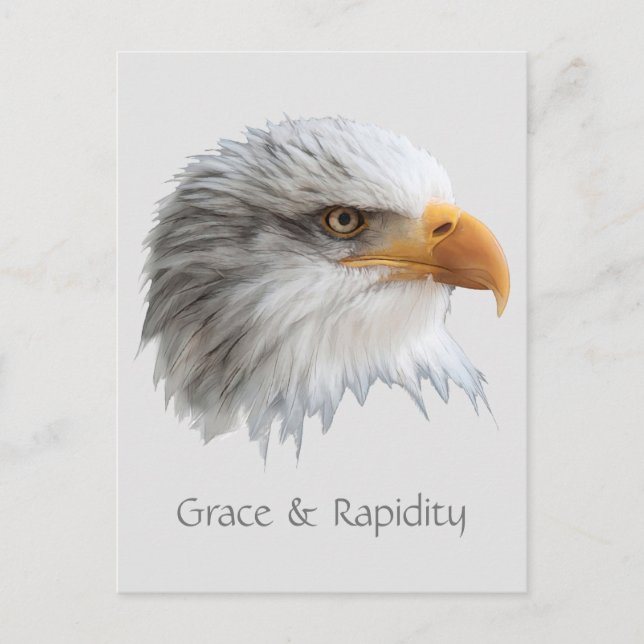 Bald Eagle Grace & Rapidity customisable Postcard (Front)