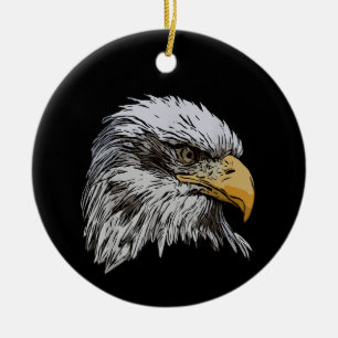 Bald Eagle Graphic American National Symbol Animal Ceramic Ornament