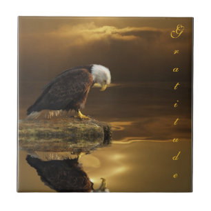 Bald Eagle Gratitude Decorative Tile