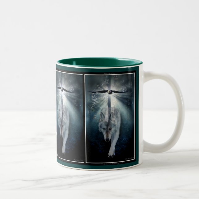 Bald Eagle & Grey Wolf Coffee Mug (Right)