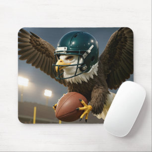 Bald Eagle Gripping a Football In a Stadium Mouse Pad