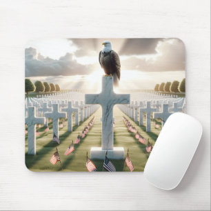 Bald Eagle Guarding A Military Cemetery Mouse Pad