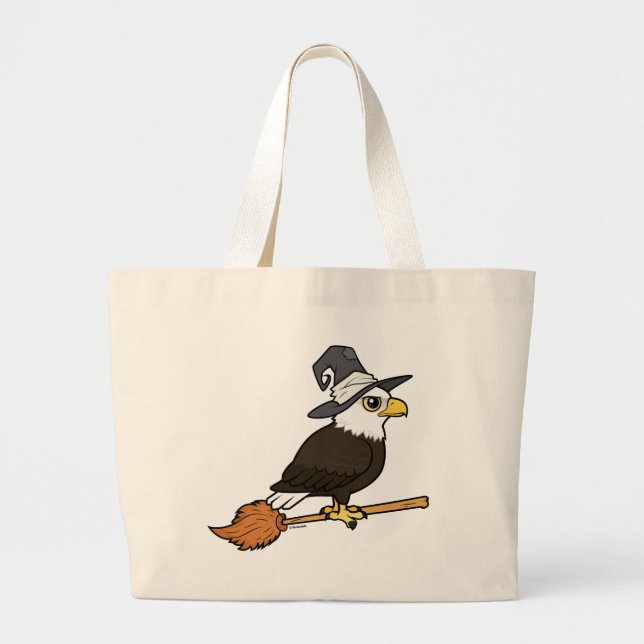 Bald Eagle Halloween Large Tote Bag (Front)