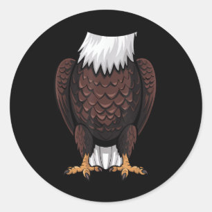 Bald Eagle Halloween Outfit Funny Simple Kids Cost Classic Round Sticker