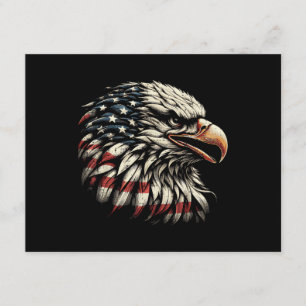 Bald Eagle Head American Flag USA Patriotic Men Wo Enclosure Card