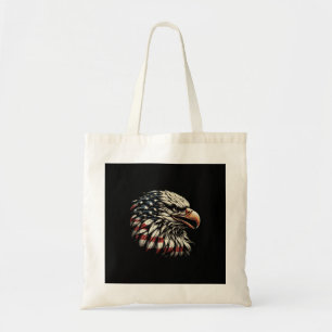 Bald Eagle Head American Flag USA Patriotic Men Wo Tote Bag