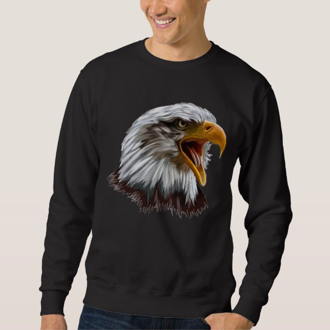 Bald Eagle Head Birdwatching Fan Sweatshirt (Front)