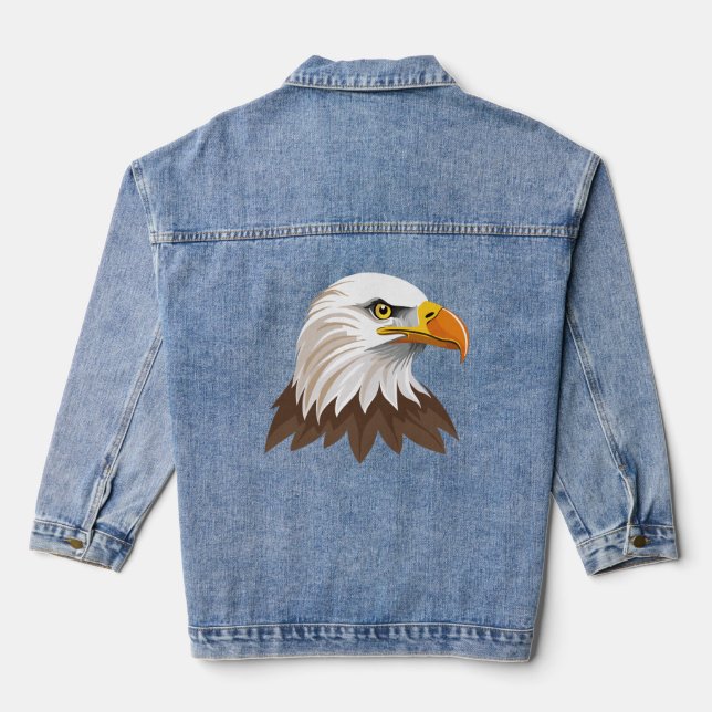 Bald eagle head denim jacket (Back)