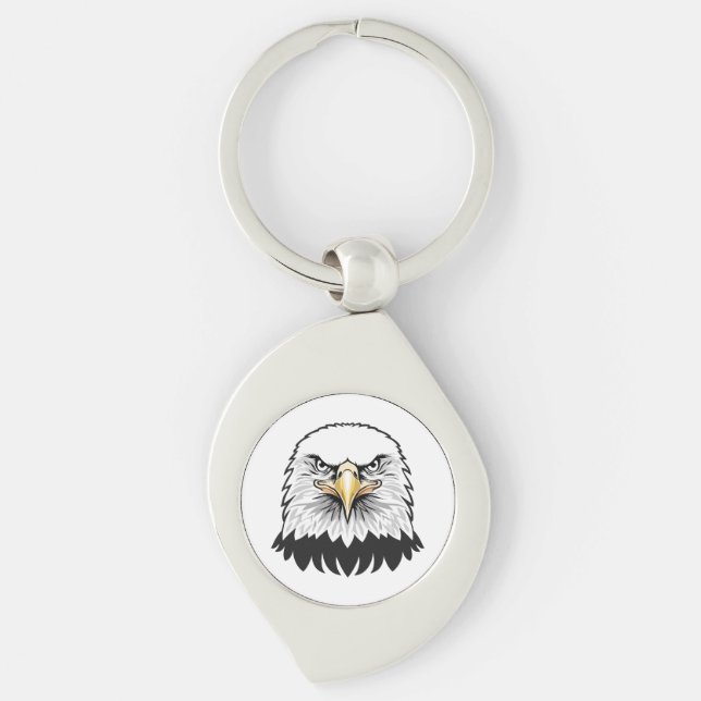 Bald eagle head key ring (Front)