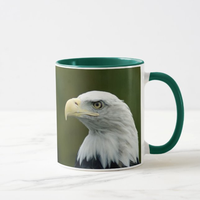 Bald Eagle head Ringer Ceramic Mug (Right)