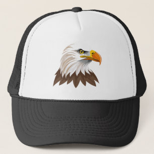 Bald eagle head trucker hat