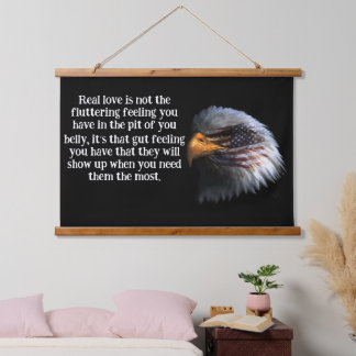 Bald Eagle head with a American flag on his face Hanging Tapestry