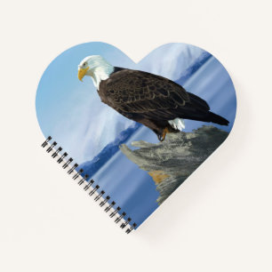 Bald Eagle Heart Shaped Notebook