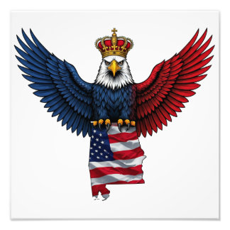 Bald Eagle holding map of ALABAMA state  Photo Print