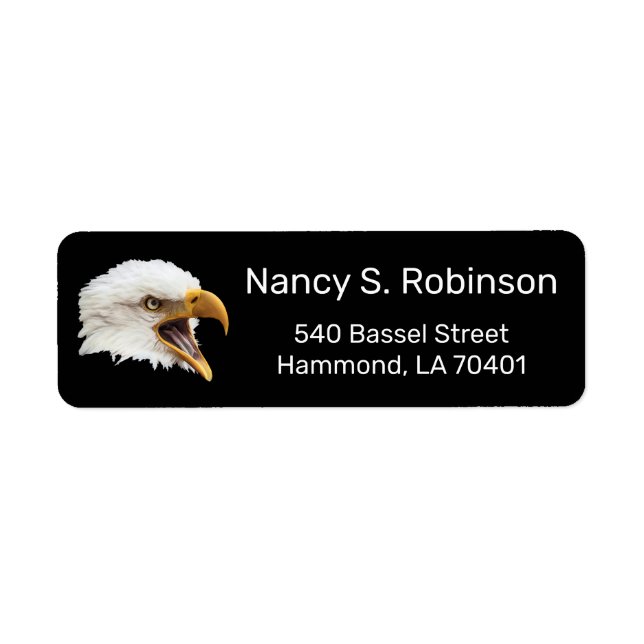 Bald Eagle impressive customisable Return Address Label (Front)