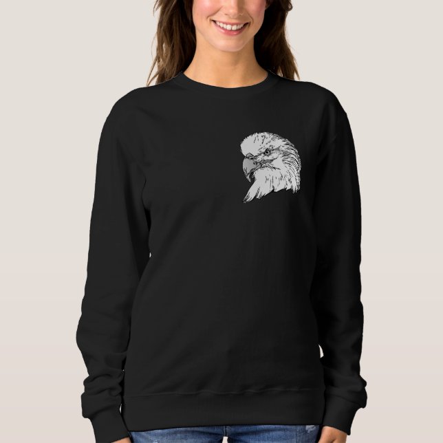 Bald Eagle imprint american bird animal head motif Sweatshirt (Front)