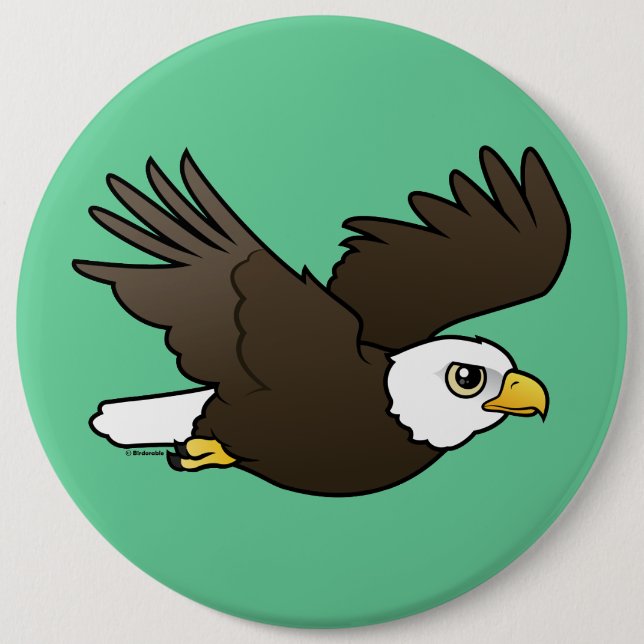 Bald Eagle in flight 6 Cm Round Badge (Front)
