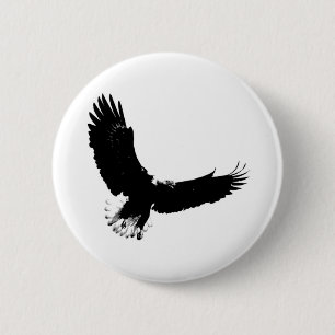 Bald Eagle in Flight 6 Cm Round Badge