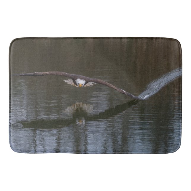 Bald Eagle in Flight Bath Mat (Front)