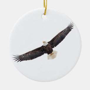 Bald Eagle in flight Ceramic Ornament