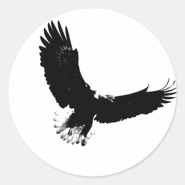 Bald Eagle in Flight Classic Round Sticker (Front)