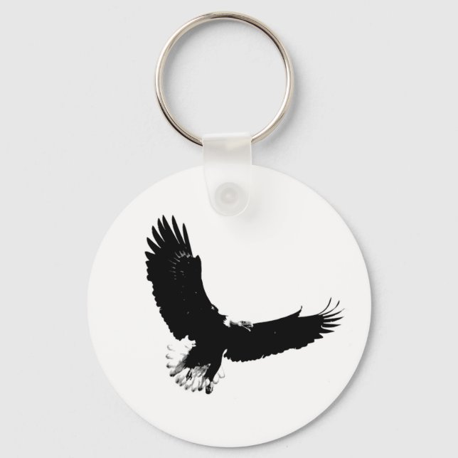 Bald Eagle in Flight Key Ring (Front)