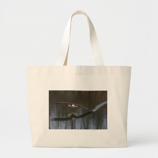 Bald Eagle in Flight Large Tote Bag (Front)