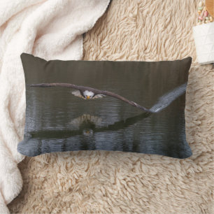 Bald Eagle in Flight Lumbar Cushion