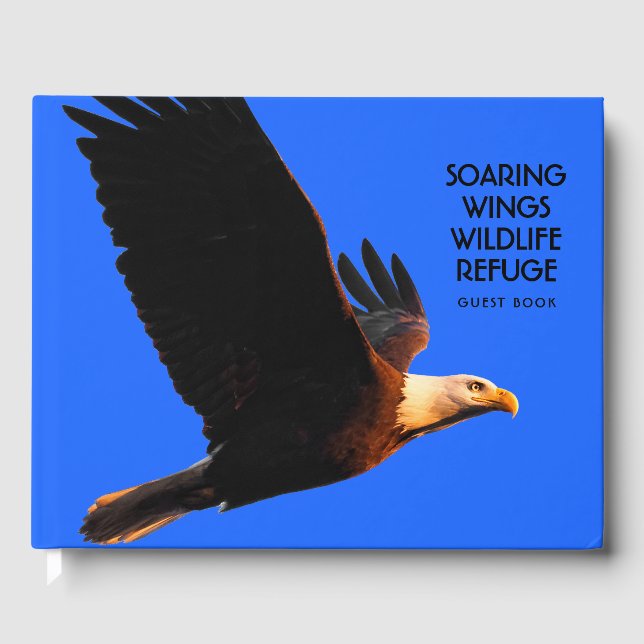 Bald Eagle in Flight Wildlife Nature Guest Book (Front)