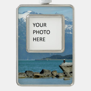 Bald Eagle in Skagway Alaska Silver Plated Framed Ornament