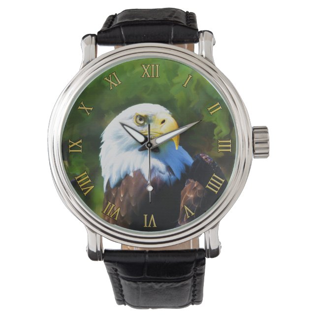 Bald Eagle in Sunlight Wildlife Painting Watch (Front)