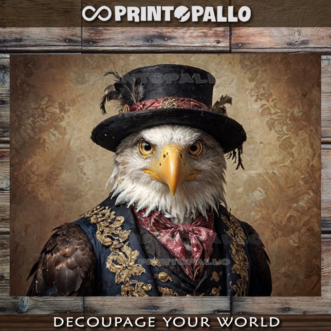 Bald Eagle in Victorian dress Tissue Paper (Creator Uploaded)