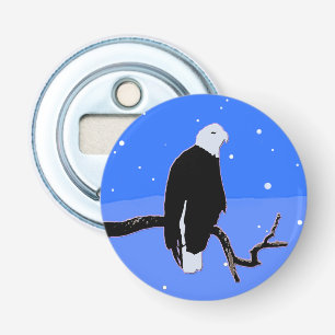 Bald Eagle in Winter  - Original Wildlife Art Bottle Opener