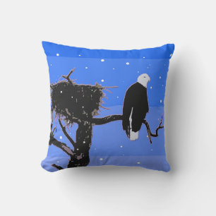 Bald Eagle in Winter - Original Wildlife Art Cushion