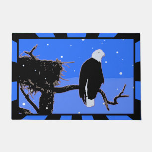Bald Eagle in Winter  - Original Wildlife Art Doormat