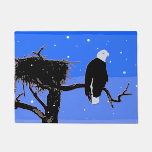 Bald Eagle in Winter - Original Wildlife Art Doormat