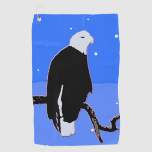 Bald Eagle in Winter - Original Wildlife Art Golf Towel